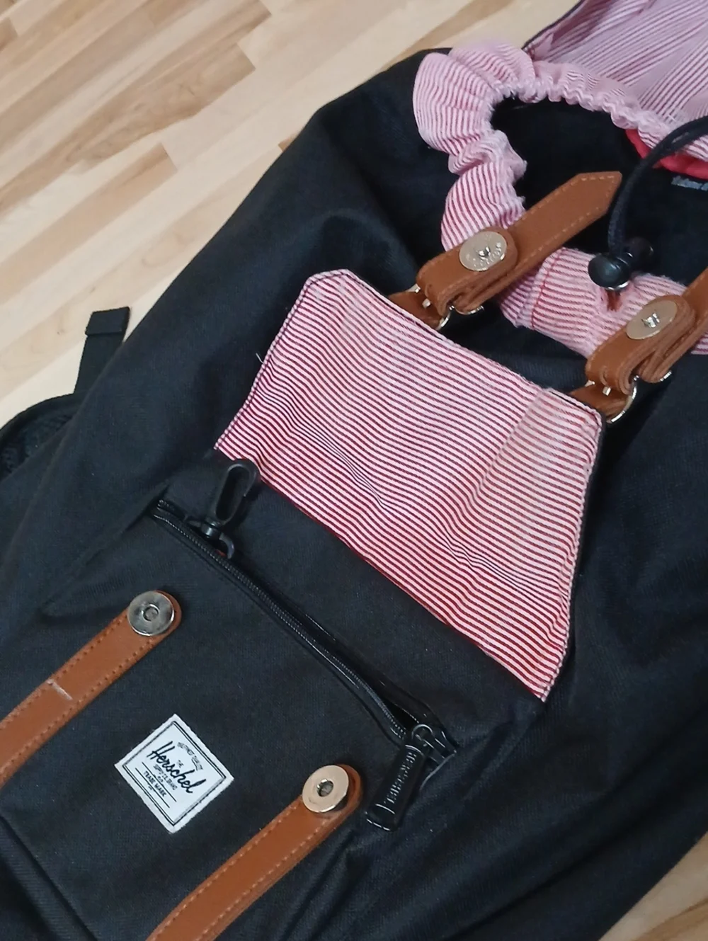 Herschel Supply Company Black Laptop Backpack with Brown Straps